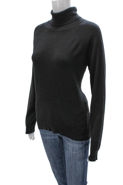 Karen Millen Women Turtleneck Tunic Sweater Black Modal Long Sleeve Size 3