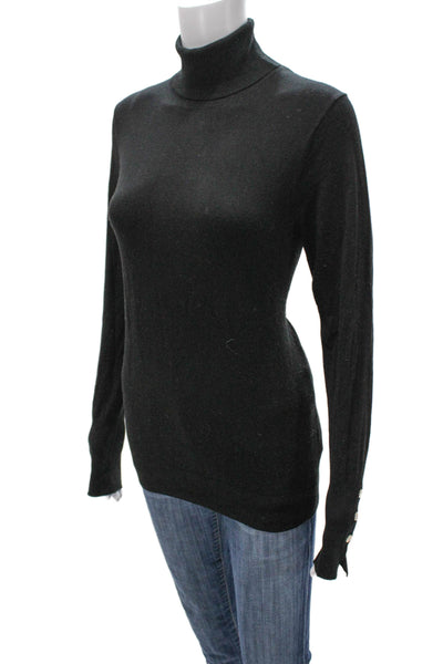 Zara Knit Women Pullover Black Turtleneck Long Sleeve Sweater Size M