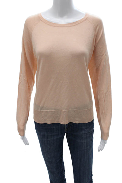 Zara Womens Peach Crew Neck Pullover Sweater Long Sleeve Size M