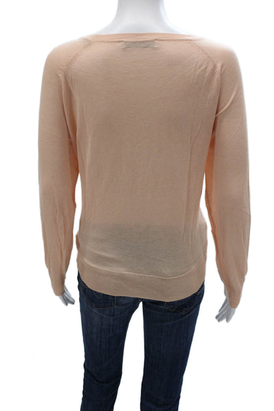 Zara Womens Peach Crew Neck Pullover Sweater Long Sleeve Size M