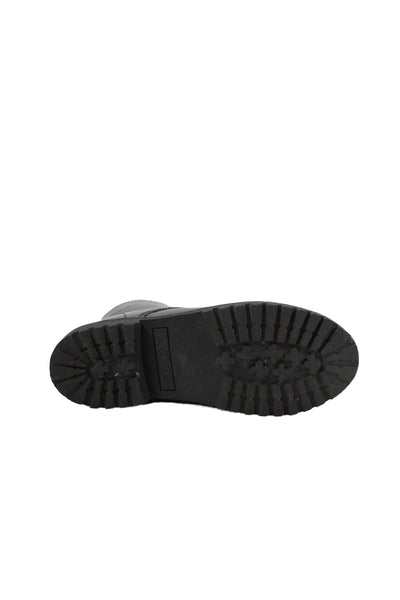 Levi's Womens Leather Lace Up High Top Flat Shoes Black Size 8