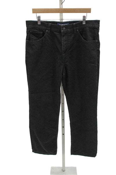 Alberto Mens Straight Black Cotton Jeans Size 36