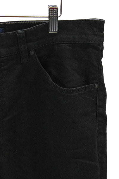 Alberto Mens Straight Black Cotton Jeans Size 36