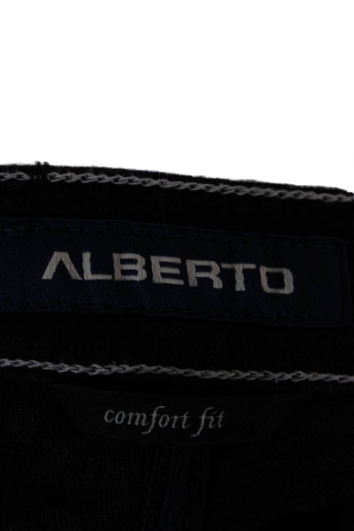 Alberto Mens Straight Black Cotton Jeans Size 36