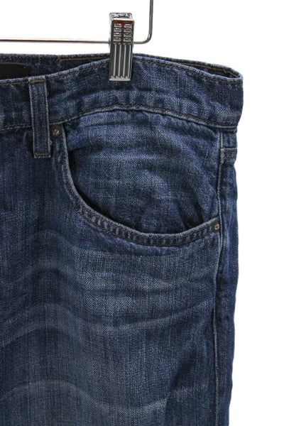 J Brand Mens Straight Jeans Blue Button Cotton Blend Size 38