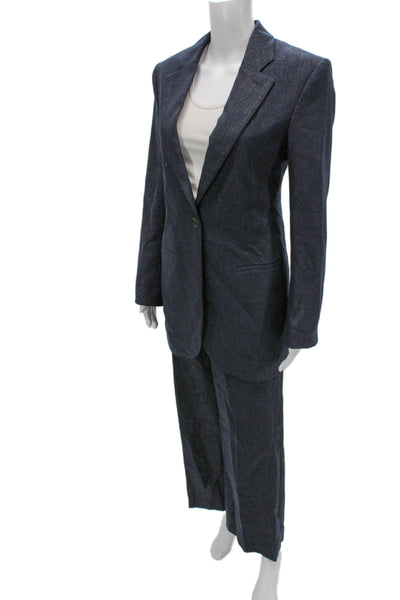 Stella McCartney Womens Single Button Pant Suit Navy Blue Metallic Size EUR 40