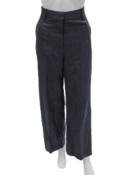 Stella McCartney Womens Single Button Pant Suit Navy Blue Metallic Size EUR 40