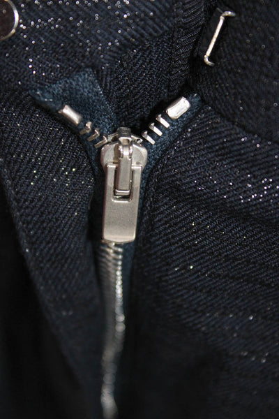 Stella McCartney Womens Single Button Pant Suit Navy Blue Metallic Size EUR 40