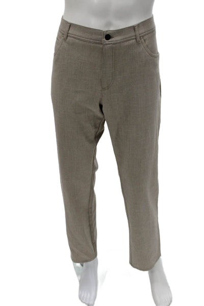 Alberto Mens Dress Pants Beige Button Closure Size 36