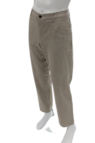 Alberto Mens Dress Pants Beige Button Closure Size 36