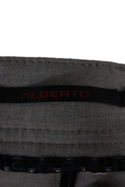 Alberto Mens Dress Pants Beige Button Closure Size 36