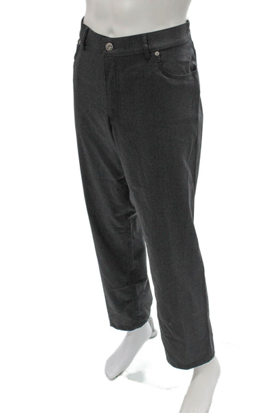 Brax Feel Good Mens Gray Virgin Wool Dress Pants Button Front Size 38