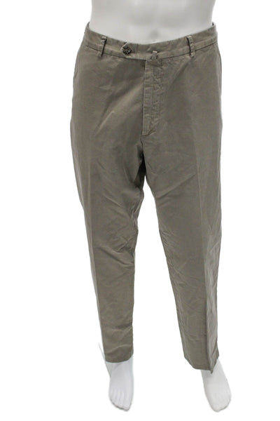 Loro Piana Mens Chino Pants Gray Cotton Size 56