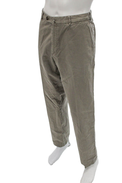 Loro Piana Mens Chino Pants Gray Cotton Size 56