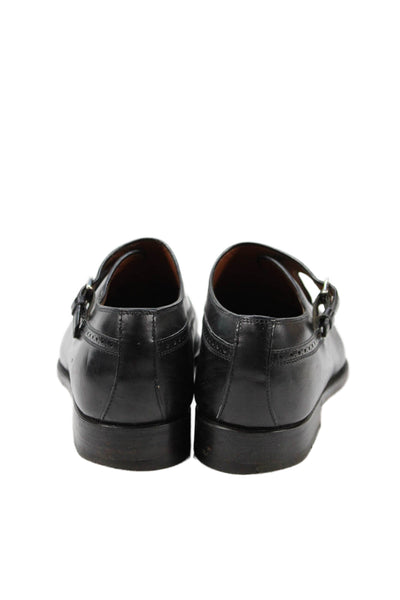 Bontoni Mens Leather Buckle Closure Oxford Dress Shoes Black Size 11