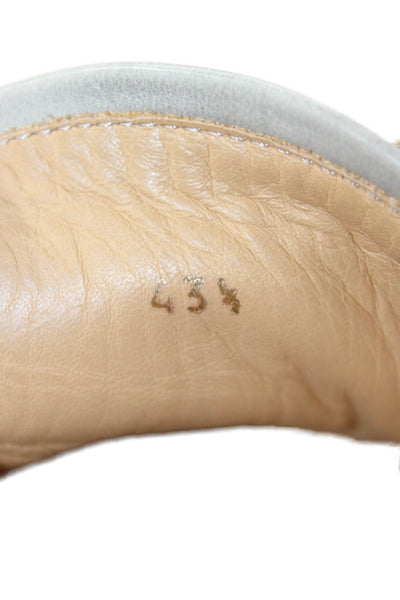Brunello Cucinelli Mens Leather Low Top Lace Up Sneakers Off White Size 43.5
