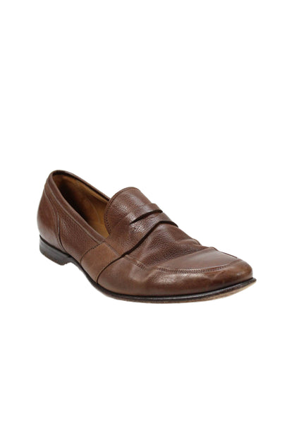 Gravati Mens Leather Slide On Dress Shoe Loafers Brown Size 11 Medium