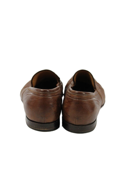 Gravati Mens Leather Slide On Dress Shoe Loafers Brown Size 11 Medium