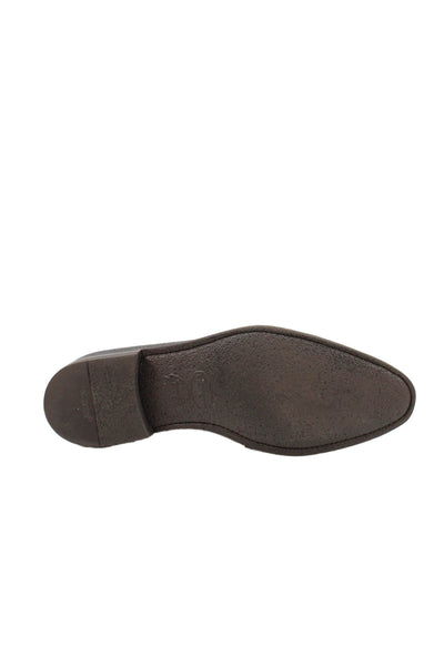 Bontoni Mens Pebbled Leather Slide On Dress Shoe Loafers Brown Size 10.5