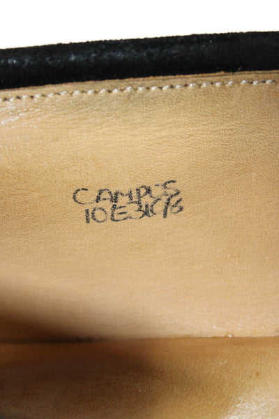 John Lobb Mens Suede Slide On Dress Shoe Loafers Black Size 8