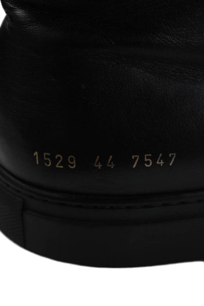 Common Projects Mens Leather Lace Up High Top Sneakers Black Size 44