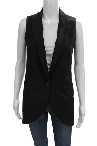 Elizabeth & James Women Sleeveless Black Vest Button Size 0