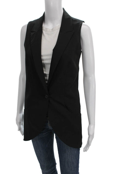 Elizabeth & James Women Sleeveless Black Vest Button Size 0
