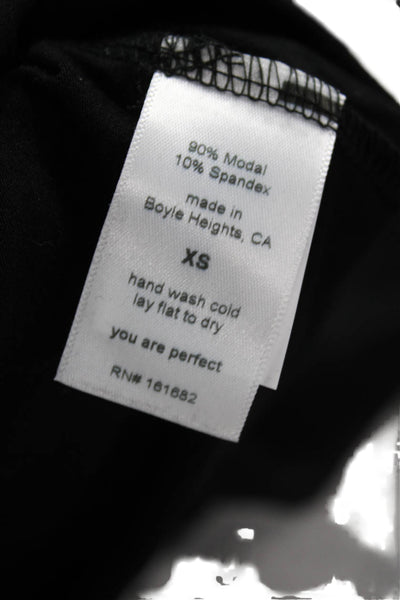 Perfect White Tee Womens Black Long Sleeve Crewneck Tee Size S