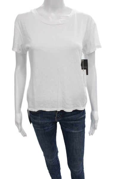 Perfect White Tee Womens Basic Cotton Crew Neck Short Sleeve T-Shirt Size XS