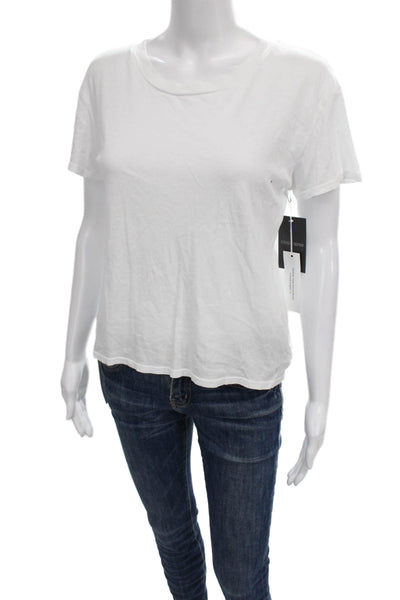 Perfect White Tee Womens Basic Cotton Crew Neck Short Sleeve T-Shirt Size XS