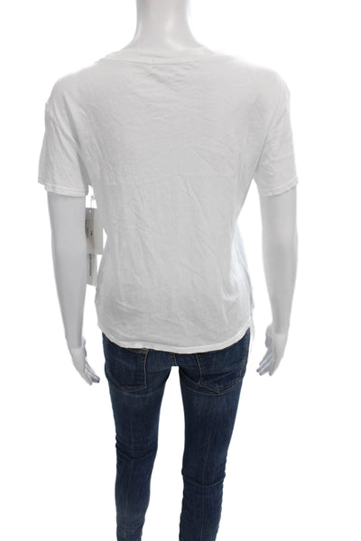 Perfect White Tee Womens Basic Cotton Crew Neck Short Sleeve T-Shirt Size XS