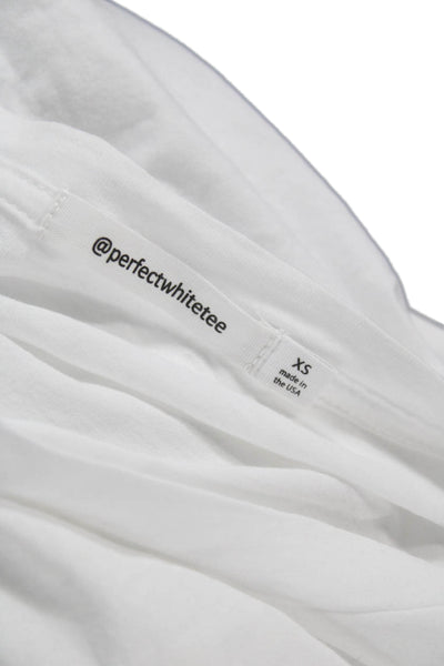 Perfect White Tee Womens Basic Cotton Crew Neck Short Sleeve T-Shirt Size XS