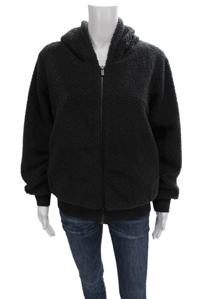 Splendid Women Basic Jacket Black Long Sleeve Zip Polyester Size S