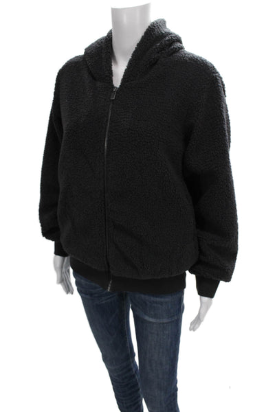 Splendid Women Basic Jacket Black Long Sleeve Zip Polyester Size S
