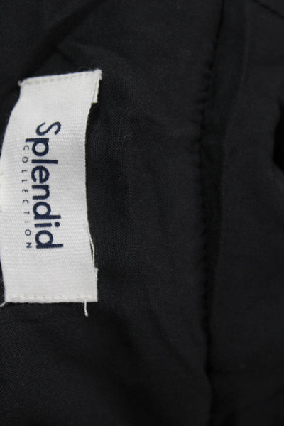 Splendid Women Basic Jacket Black Long Sleeve Zip Polyester Size S