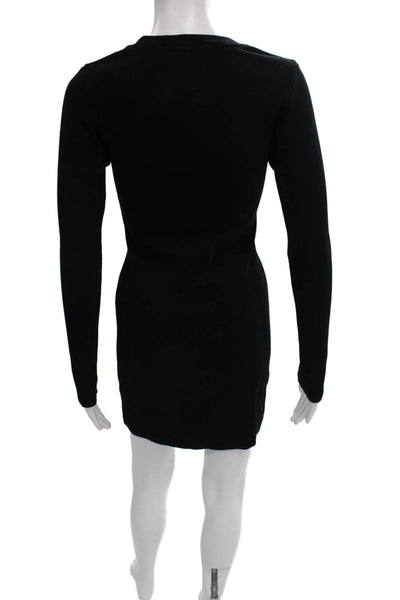 Perfect White Tee Women Bodycon Black Long Sleeve Dress Size XS