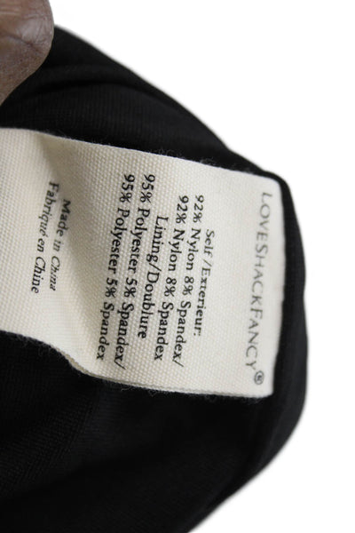 Love Shack Fancy Women Black Floral Slip Dress Sweetheart Nylon Long Size XS