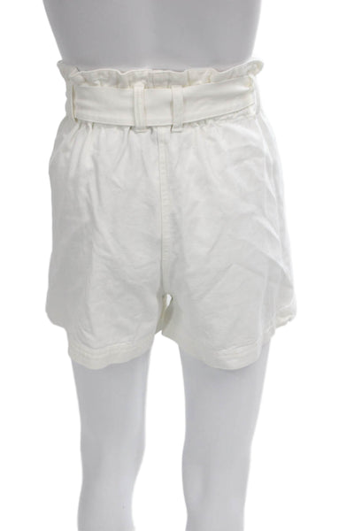 Rails Womens Paperbag Shorts White Button 50% Cotton Size XS