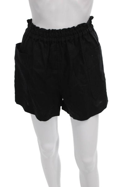 Rails Womens Paperbag Linen Shorts Black Pull On Size XS