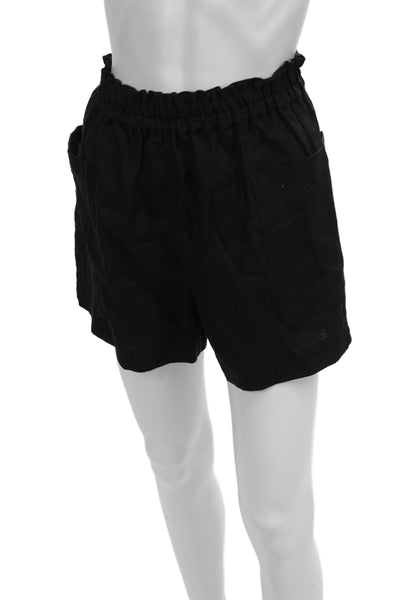 Rails Womens Paperbag Linen Shorts Black Pull On Size XS