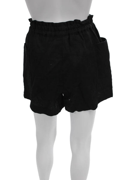Rails Womens Paperbag Linen Shorts Black Pull On Size XS