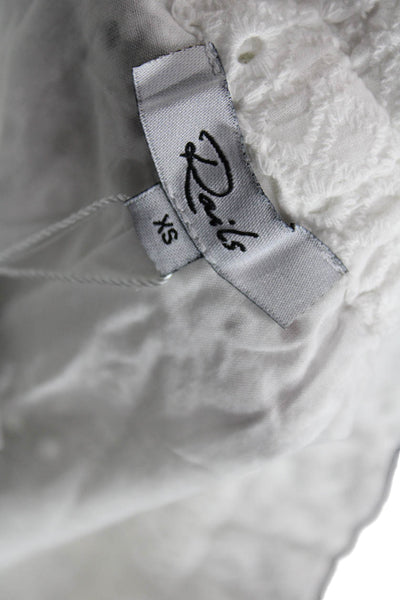 Rails Womens Paperbag Shorts White Drawstring Cotton Geometric Size XS