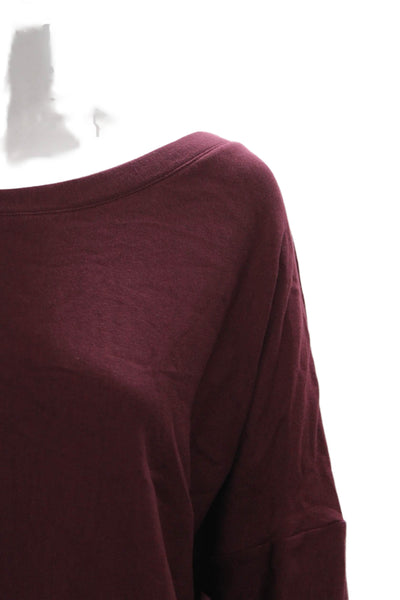 Eberjey Womens Loungewear Set Red Boat Neck Long Sleeve TENCEL Modal Size S