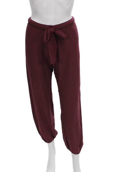 Eberjey Womens Loungewear Set Red Boat Neck Long Sleeve TENCEL Modal Size S
