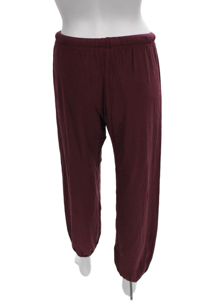 Eberjey Womens Loungewear Set Red Boat Neck Long Sleeve TENCEL Modal Size S