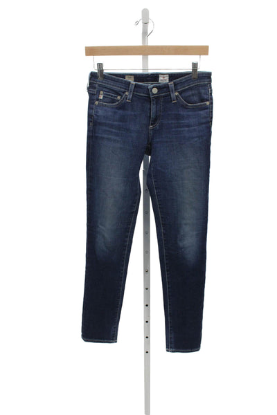 AG Adriano Goldschmied Women Blue Skinny Jeans Cotton Low Rise Size 25