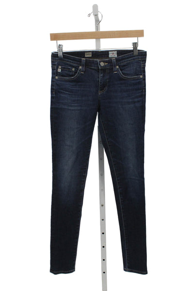 AG Adriano Goldschmied Womens Skinny Jeans Blue Mid Rise Cotton Blend Size 26