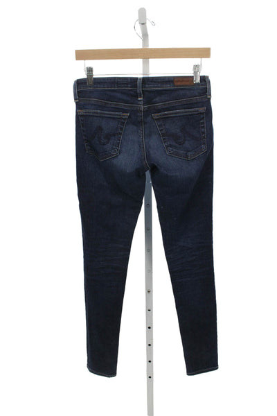 AG Adriano Goldschmied Womens Skinny Jeans Blue Mid Rise Cotton Blend Size 26