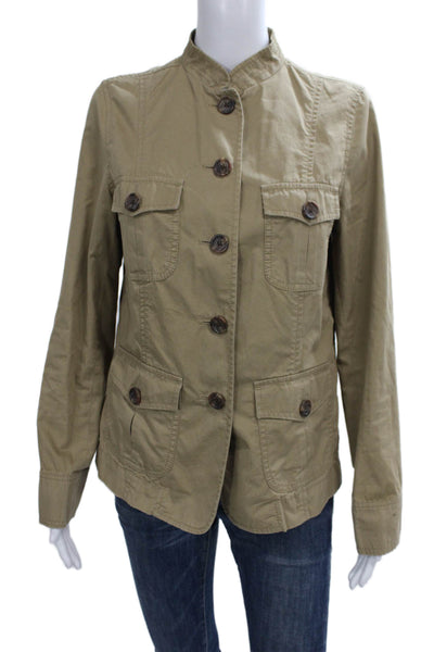 Banana Republic Womens Military Jacket Beige Cotton Button Size M