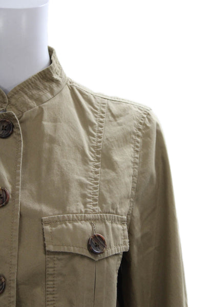 Banana Republic Womens Military Jacket Beige Cotton Button Size M